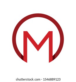 Letter M Circle Initial Logo Design Template Element. Stock illustration - Vector