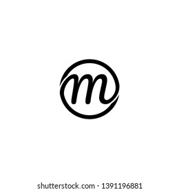 letter M  circle logo design concept