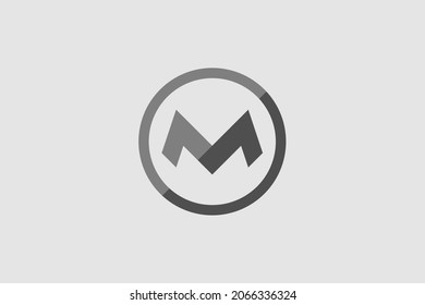 Letra M en diseño de logotipo en círculo