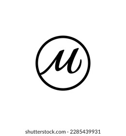Letra M en diseño de logotipo en círculo