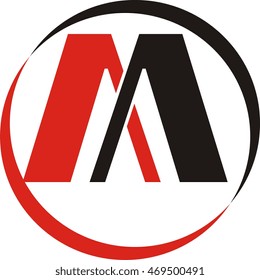 letter m and a in circle logo design