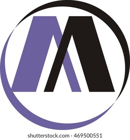 letter m and a in circle logo design