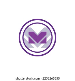 Letter M in Circle Logo Icon Design Template Element. M in Circle logo with modern concept vector illustration. Creative  M in Circle text initials logo design. 