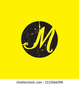 Letter M circle logo vector image