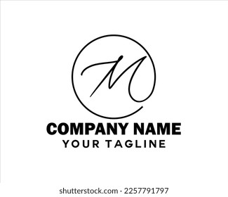 letter M with circle logo vector