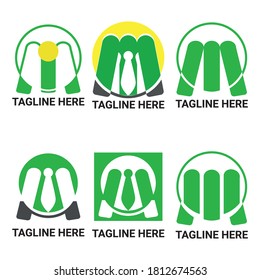 The letter m is in a circle and some have a tie, light green color with 6 variations for your company logo