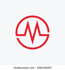 Letter M Circle, Vektordesign-Illustration