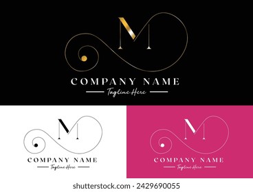 Letter M Classy Signature business logo design