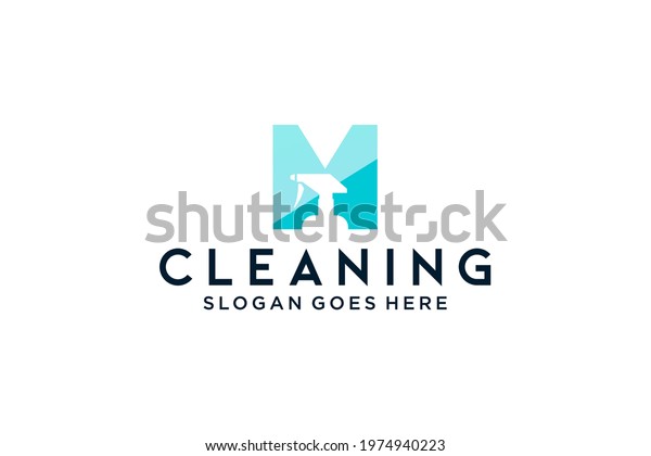 Letter M for cleaning clean service\
Maintenance for car detailing, homes logo icon\
vector.