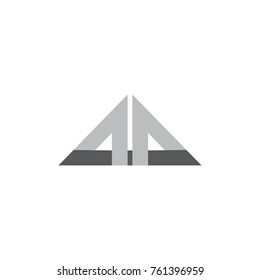 letter a or m clear triangle arrow design logo vector