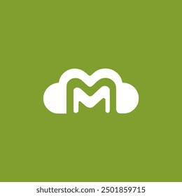 letter M cloud modern logo vector illustration template design