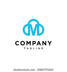 Letter M Cloud Techno logo icon vector template.eps