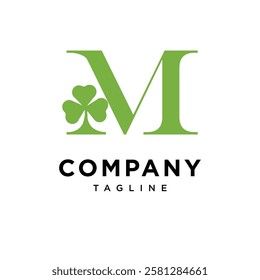 Letter M Clover Leaf Logo Icon Vector