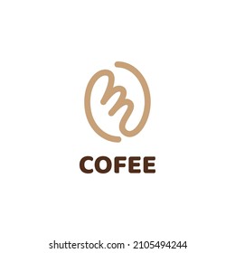 Letter M Coffee Bean logo 