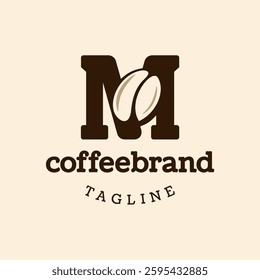 Letter M Coffee Bean Logo Design
