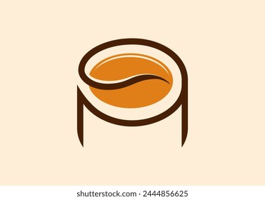 Letter M Coffee Logo Template. Letter M coffee shop icon, coffee brand, minimalist, modern letter M coffee icon