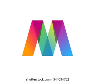 Letter M Color Multiply Logo Design Template Element