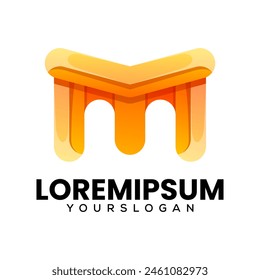 letter m colorful logo design 