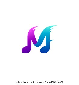 letter M and colorful melody logo design for your company