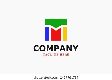 letter m colorful modern minimal logo