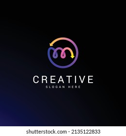 Letter M colorful motion logo