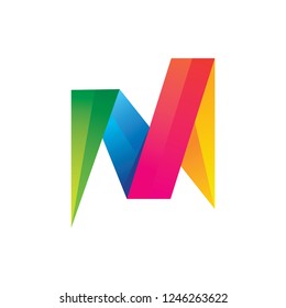 M Letter Cmyk Color Logo Design Stock Vector (Royalty Free) 1695592993