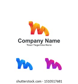 Letter M Concept illustration vector Design Template.