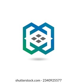 Letter M construction logo design. Minimalist M flat logo. vector template