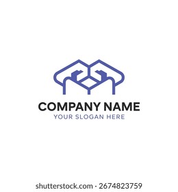 Letra m diseño de logotipo de construcción