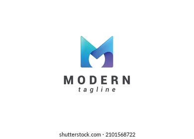 Letter M creative 3d colourful business logo