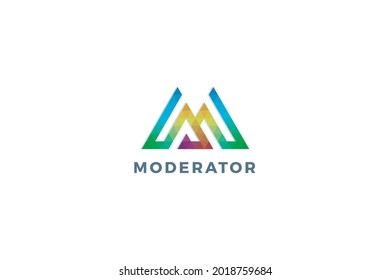 

letra M creativo colorido tecnológico moderno logotipo del sistema de red empresarial