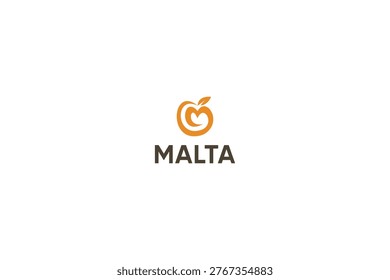 Letter M creative malta orange fruits logo