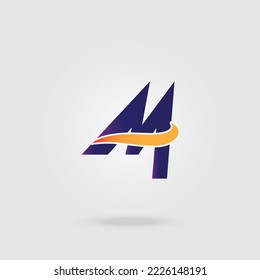 Letter M creative minimal monochrome monogram symbol