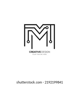 Letra M logotipo de marca tecnológica creativa monograma