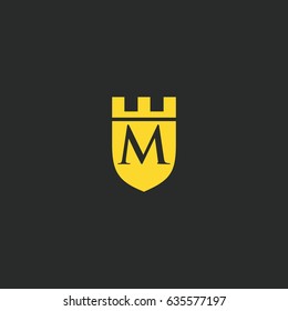 letter M crest fort logo