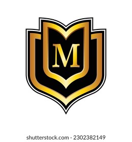 Letter M Crest Logo Design Template