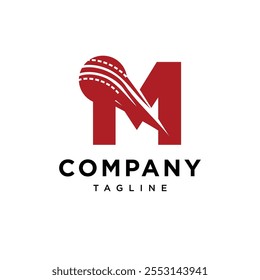 Letter M Cricket Logo Icon Vector