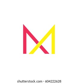 letter m with crossed design logo vector