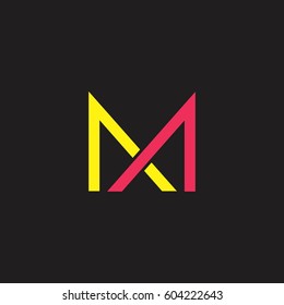 letter m with crossed design logo vector