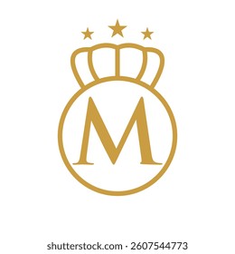 Letter M Crown Logo Concept For Fashion and Beauty Symbol Vector Template