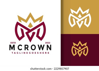 Letter M Crown Logo Design, Logo-Logo-Vektorgrafik, modernes Logo, Logo-Designs für Vektorgrafiken