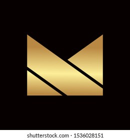 letter m crown logo template