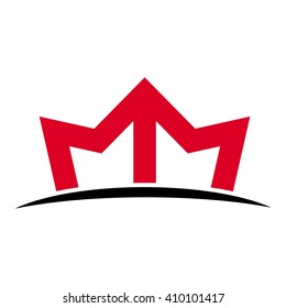 letter M and crown shape logo vector.