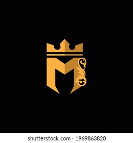 Letter M Crown Vector Design Template Stock Vector (Royalty Free ...