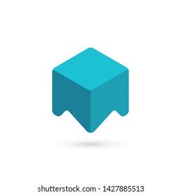 Letter M cube icon design template elements