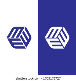 letter m cube logo design vector eps