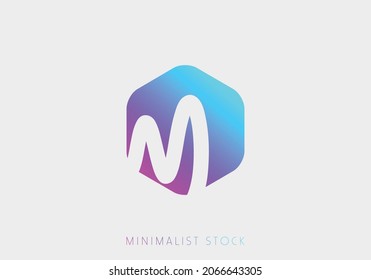 Letter M Cubic Icon Vector Logo Alphabet Monogram Illustration Initial Template for Business, Real Estate, Brand Identity, Company, Building. Professional Luxury Trendy Creative Minimalist Design