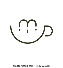 letter m cup logo for coffee shop