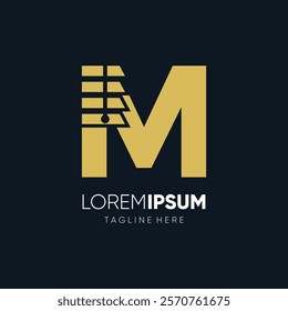 Letter M Curtain Logo Images Vector Icon Graphic Symbol Illustration
