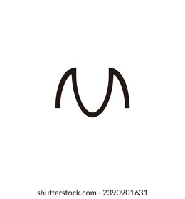 Letter M  curve geometric symbol simple logo vector